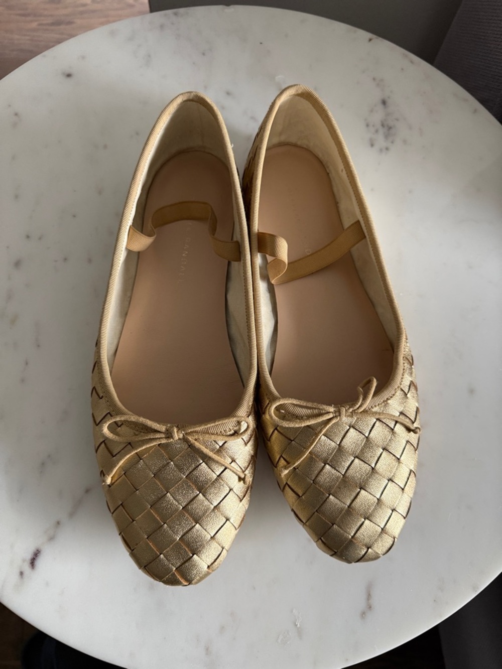 Loeffler Randall Leonie Gold Woven Ballet Flat Size 8.5 - Picture 2 of 11